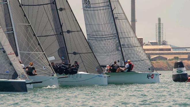 Sports boat start Game On second from right - Festival of Sails © LaFoto